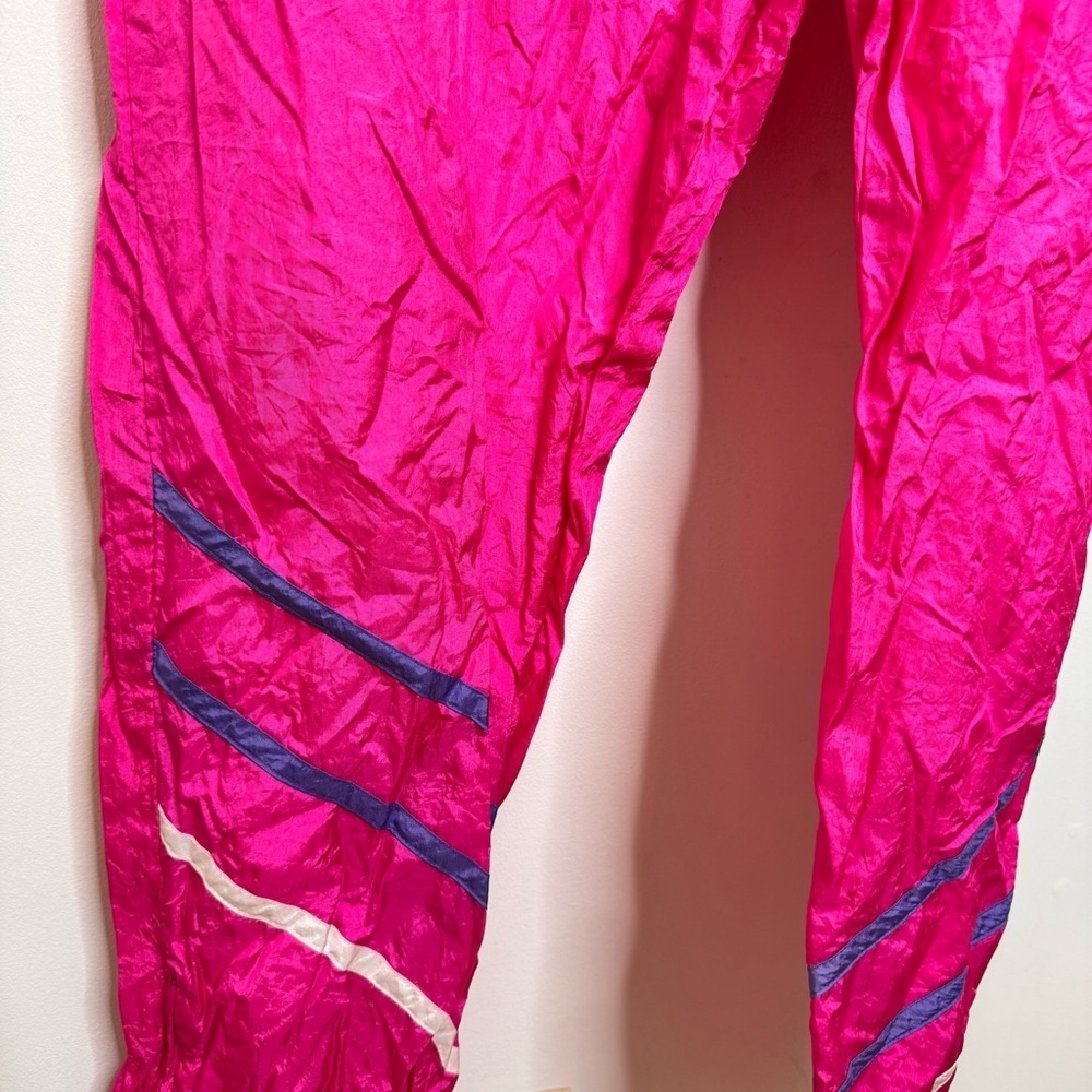 Bright Hot Pink Retro Vintage 80s Track Pants - Picture 2 of 5